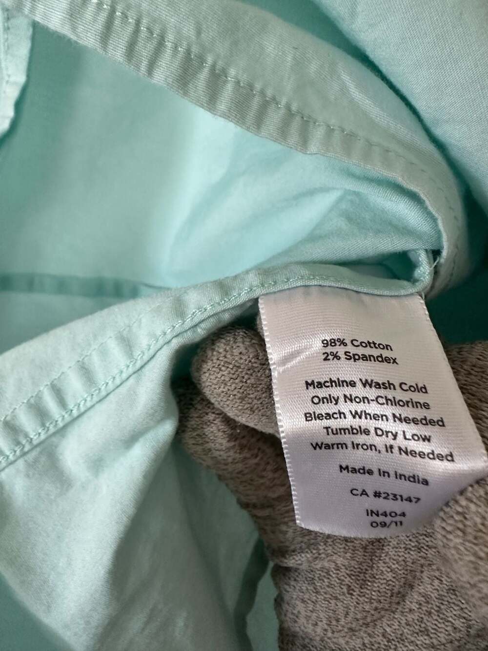 98% Cotton Talbots Mint Green Sleeveless Gathered Neck Tank Top Size 8P - Picture 4 of 5